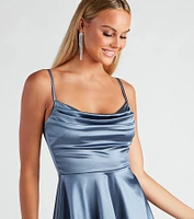 Silky Chic Satin Skater Dress