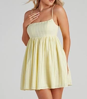 Socialite Linen Babydoll Dress