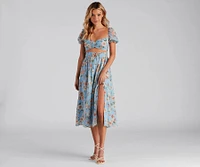 Life's A Breeze Floral Cutout Midi Dress
