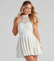 Sheer Appeal Sleeveless Skater Dress