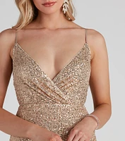 Party Starter Sequin Wrap Dress