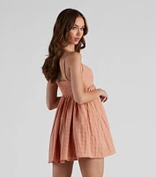 Socialite Linen Babydoll Dress