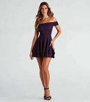 Spectacular Glow Glitter Skater Dress
