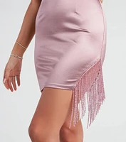 Beaded Beauty Satin Mini Dress