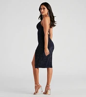 Craving Shine Glitter Midi Dress