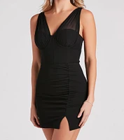 Take The Plunge Crepe Short Dress