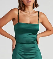 Day Glow Satin A-Line Short Dress