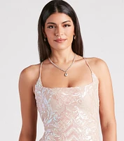 Stand Out Sequins Tie-Back Mini Dress