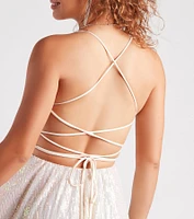 Night Of Perfection Sequin Skater Dress