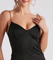 Simple Chic Style Satin Mini Dress