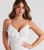 Pretty Mini Lace V-Neck Dress