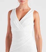 So Classic Pleated Wrap Mini Dress