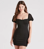 Taken By The View Crepe Bodycon Dress