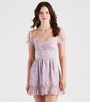 Sweet Spring Vibes Floral Skater Dress