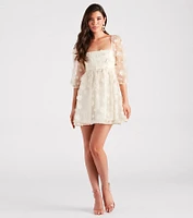 Dreaming Of Daisies Organza Babydoll Dress