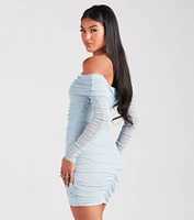 Dazzle The Night Glitter Mesh Mini Dress
