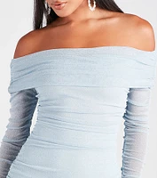 Dazzle The Night Glitter Mesh Mini Dress