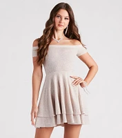 Spectacular Glow Glitter Skater Dress