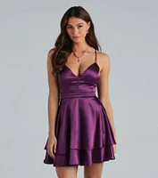 Dream Of Lace Satin Skater Dress