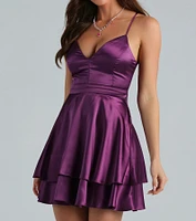 Dream Of Lace Satin Skater Dress