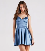 Flirty Feels Satin Skater Dress