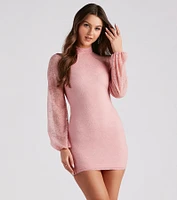 New Romantics Lace Mock Neck Dress