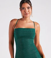Shimmering Beauty Glitter Knit Midi Dress