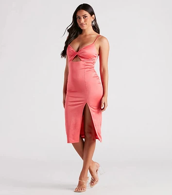 Feeling Pretty Silky Knit Midi Dress