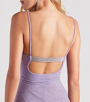Let It Glow Glitter Rhinestone Skater Dress