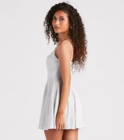 Glam Muse Glitter Knit Skater Dress