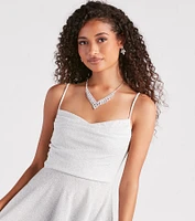 Glam Muse Glitter Knit Skater Dress
