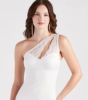 Happily Ever After Lace Trim Mini Dress
