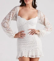 Lovely Lace Ruffle Hem Mini Dress
