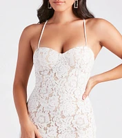 Love Is The Air Lace Trumpet Midi Dress