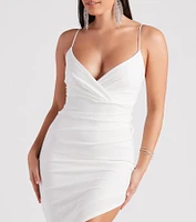 Revel Crepe Surplice Midi Dress