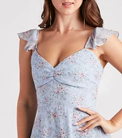 Garden Walks Ditsy Floral Chiffon Dress