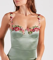 Chic Daydream Floral Satin Mini Dress
