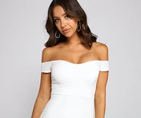 Flared And Flirty Off-The-Shoulder Midi Dress