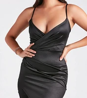 Open Invite To Chic Satin Midi Dress