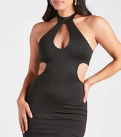 Sultry Standout Satin Cutout Midi Dress