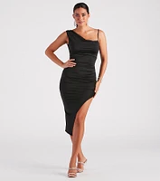First Class Cowl Neck Midi Dress