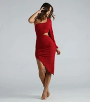 Ready To Sparkle Glitter Midi Dress