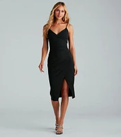 Simply Stylish Wrap-Front Midi Dress