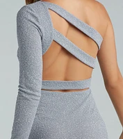 Moonlight Glitter One-Shoulder Dress