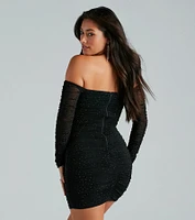 Showstopping Rhinestone Mini Dress