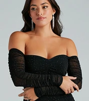 Showstopping Rhinestone Mini Dress