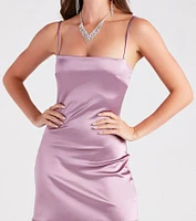 Day Glow Satin A-Line Short Dress