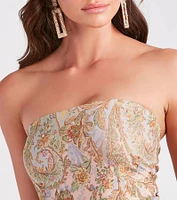 Effortlessly Ethereal Floral Mesh Maxi Dress