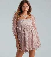 Sunshine Daisy Flower Mesh Skater Dress