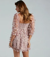 Sunshine Daisy Flower Mesh Skater Dress